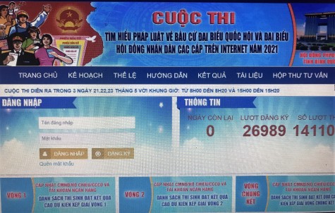 Cuộc thi trực tuyến về bầu cử trên internet: Gần 27.000 thí sinh tham gia