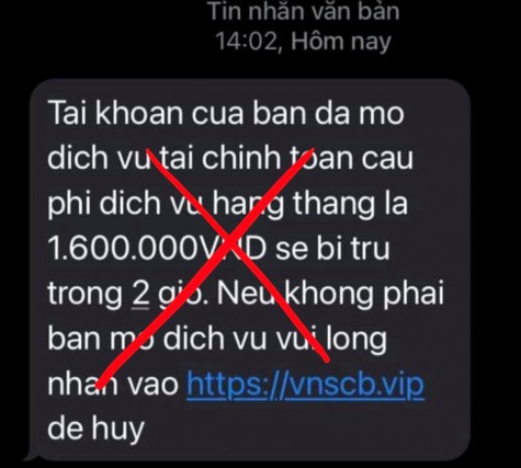 Ngân hàng cảnh báo tin nhắn giả mạo gửi đến khách hàng