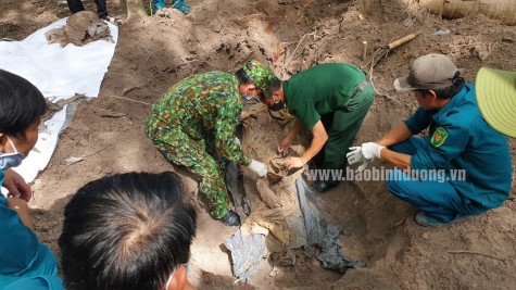 Cất bốc hài cốt liệt sĩ tại huyện Phú Giáo