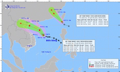 Áp thấp nhiệt đới di chuyển theo hướng Tây Bắc, có khả năng thành bão