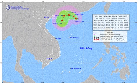 Áp thấp nhiệt đới đã mạnh lên thành cơn bão số 3 trên Biển Đông