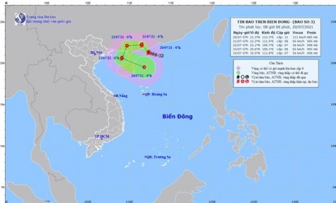 Bão số 3 tăng cấp nhanh và duy trì sức gió mạnh cấp 10, giật cấp 12