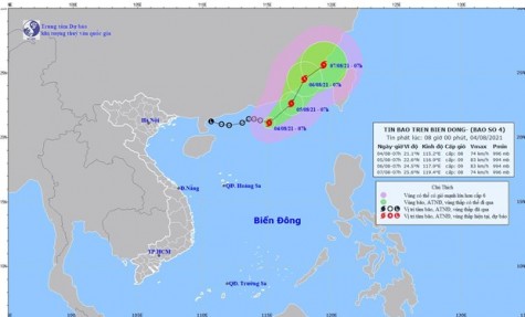 Áp thấp nhiệt đới trên biển Đông đã mạnh lên thành bão số 4