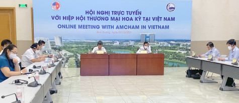 Lãnh đạo UBND tỉnh đối thoại trực tuyến với Hiệp hội Thương mại Hoa kỳ