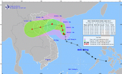 Bão số 7 có khả năng mạnh thêm, Đông Bắc Bộ mưa rất to từ chiều 9/10