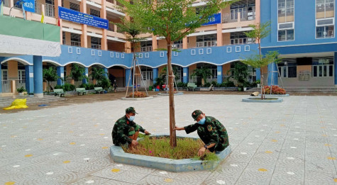 Sửa sang trường lớp, sẵn sàng đón học sinh trở lại