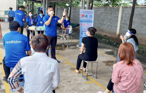 Trung tâm Hoạt động thanh niên tỉnh: Hỗ trợ doanh nghiệp quy trình test nhanh Covid-19