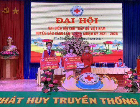 Đại hội đại biểu Hội Chữ thập đỏ Việt Nam huyện Bàu Bàng lần thứ III