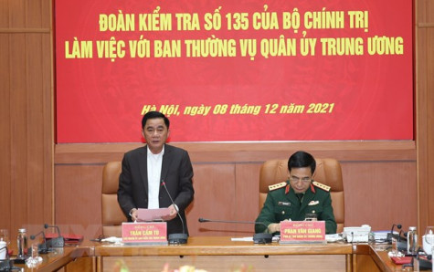 Đoàn Kiểm tra số 135 làm việc với Ban Thường vụ Quân ủy Trung ương