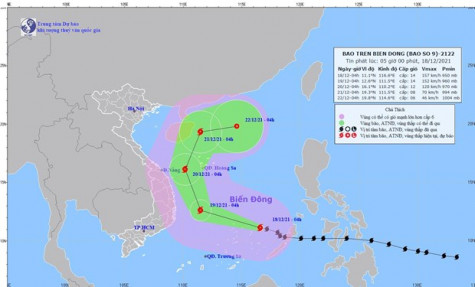 Bão số 9 cách đảo Song Tử Tây 250km, Hà Nội có mưa nhỏ vài nơi