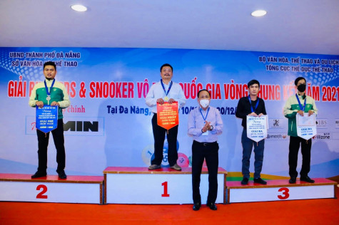 Giải vô địch Billiards và Snooker toàn quốc 2021: Bình Dương hạng 3 toàn đoàn