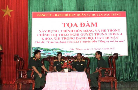 Huyện Dầu Tiếng: Tọa đàm về xây dựng, chỉnh đốn Đảng và hệ thống chính trị trong lực lượng vũ trang