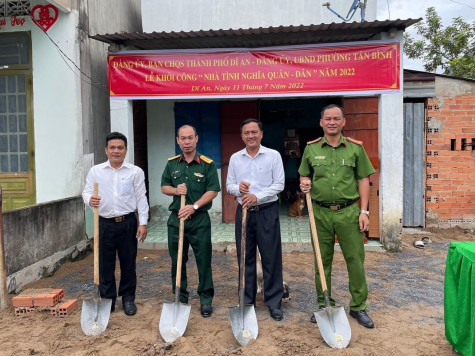 Ban Chỉ huy Quân sự TP.Dĩ An: Khởi công xây dựng Nhà tình nghĩa quân - dân