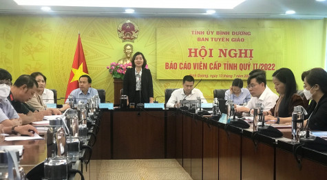 Ban Tuyên giáo Tỉnh ủy Bình Dương tổ chức hội nghị báo cáo viên cấp tỉnh quý II-2022