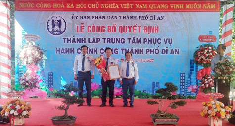 Ra mắt Trung tâm phục vụ Hành chính công TP.Dĩ An