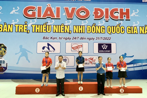 Giải vô địch bóng bàn trẻ Quốc gia 2022: Bình Dương giành 6 huy chương