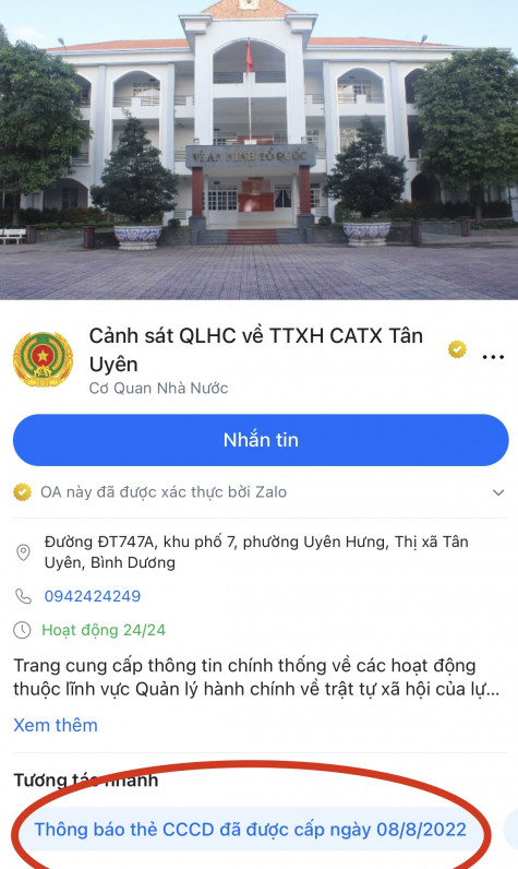 TX.Tân Uyên: 745 thẻ căn cước công dân không thể liên hệ được để trả đến chính chủ