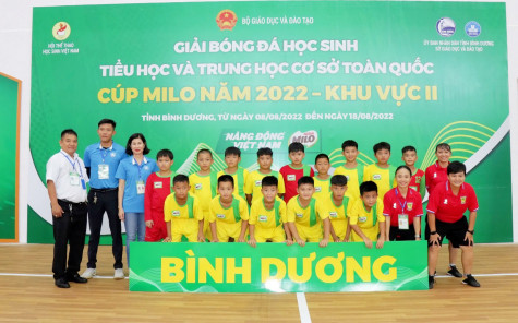 Giải bóng đá học sinh tiểu học và THCS toàn quốc khu vực II năm 2022: U11 Bình Dương giành hạng nhì