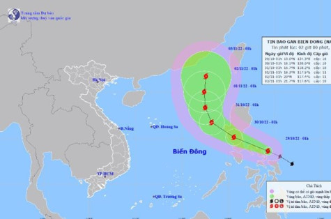 Bão Nalgae sắp vượt qua Philippines và tiến gần vào Biển Đông