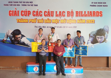 TP.Thủ Dầu Một: Tổ chức thành công giải cúp các Câu lạc bộ billiards mở rộng năm 2022