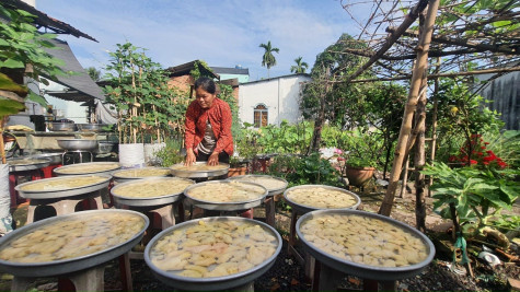 Hối hả làng nghề mứt gừng Bình Nhâm