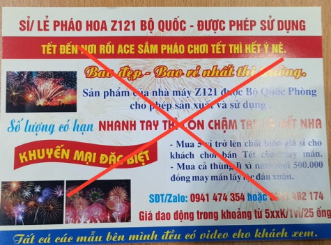 Mua bán pháo hoa ngoài cửa hàng của Z121 và GAET là vi phạm pháp luật