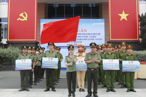 Đoàn Thanh niên Công an tỉnh ra quân các hoạt động Tháng Thanh niên