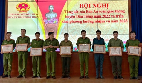 Huyện Dầu Tiếng: Tổng kết công tác bảo đảm trật tự an toàn giao thông năm 2022