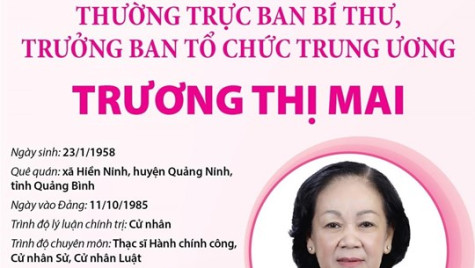 Tiểu sử Thường trực Ban Bí thư, Trưởng Ban Tổ chức Trung ương Trương Thị Mai