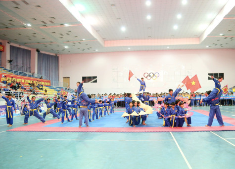 Sôi động lễ khai mạc giải vô địch các đội mạnh Vovinam toàn quốc lần thứ 14 năm 2023 tại Bình Dương