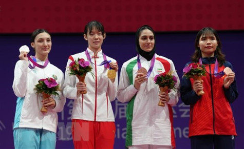 ASIAD 2023: Võ sỹ Bạc Thị Khiêm giành huy chương Đồng Taekwondo