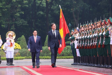 Thủ tướng Phạm Minh Chính chủ trì Lễ đón Thủ tướng Hà Lan Mark Rutte