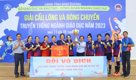 Giải thể thao truyền thống ngành giáo dục năm 2023: Các đội hoàn thành môn bóng chuyền