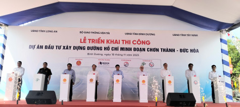 Thi công Dự án đầu tư xây dựng đường Hồ Chí Minh đoạn Chơn Thành - Đức Hòa