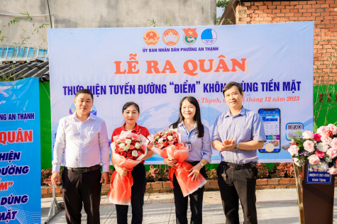 TP.Thuận An: Phường An Thạnh ra quân thực hiện tuyến đường điểm không dùng tiền mặt