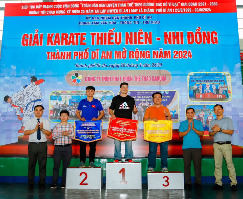 Gần 300 võ sĩ tham dự giải Karate Thiếu niên – Nhi đồng TP. Dĩ An mở rộng 2024