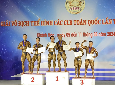 Giải vô địch thể hình các câu lạc bộ toàn quốc 2024: Bình Dương giành hạng nhì toàn đoàn