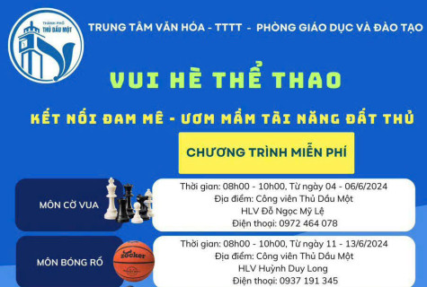 TP.Thủ Dầu Một: Đa dạng sân chơi thể thao hè cho trẻ em