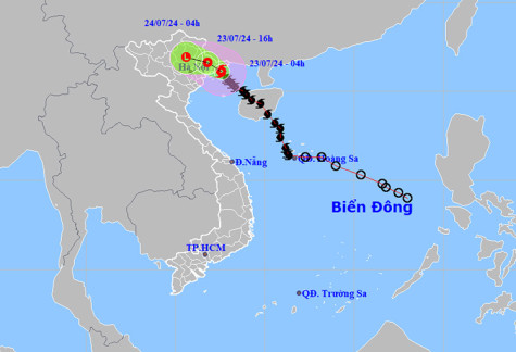 Thời tiết ngày 23-7: Bão số 2 gây mưa rất to