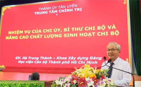 Thành ủy Tân Uyên: 400 Bí thư Chi bộ, cấp ủy viên cơ sở tham gia lớp bồi dưỡng nghiệp vụ công tác Đảng