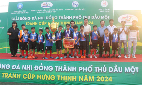 Giải bóng đá nhi đồng TP.Thủ Dầu Một tranh cúp Hưng Thịnh năm 2024: Sôi nổi, hấp dẫn