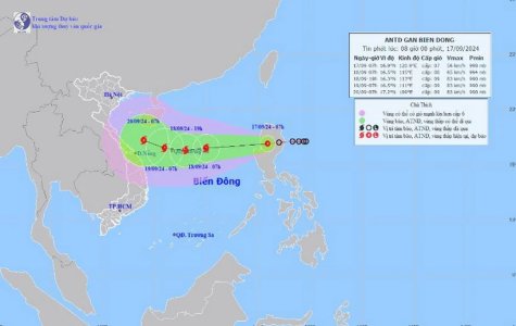 Áp thấp nhiệt đới ở trên đất liền đảo Luzon, đang tiến gần Biển Đông