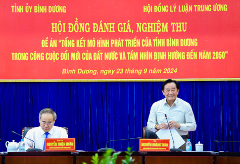 Đánh giá, nghiệm thu Đề án "Tổng kết mô hình phát triển của tỉnh Bình Dương trong công cuộc đổi mới của đất nước và tầm nhìn, định hướng đến năm 2050"