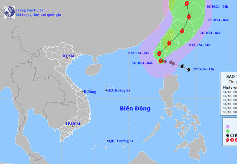 Thời tiết ngày 1-10: Bão Krathon đi vào vùng Bắc Biển Đông