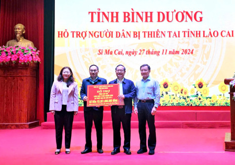 Bình Dương hỗ trợ tỉnh Lào Cai hơn 53 tỷ đồng khắc phục hậu quả thiên tai