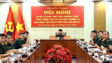 Bộ Quốc phòng:
Sơ kết 3 năm thực hiện phương châm “Chất lượng đào tạo của nhà trường là khả năng sẵn sàng chiến đấu của đơn vị”