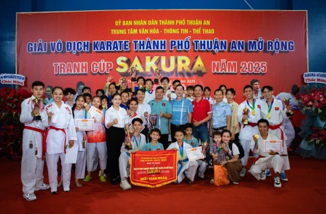 Giải vô địch Karate TP. Thuận An mở rộng 2025: Chủ nhà nhất toàn đoàn