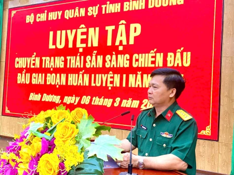 Bộ Chỉ huy Quân sự tỉnh:
Huấn luyện, luyện tập chuyển trạng thái sẵn sàng chiến đấu giai đoạn 1 năm 2025