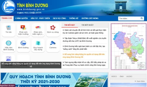 Cổng thông tin điện tử Bình Dương nằm trong tốp 10 có lượt truy cập nhiều nhất