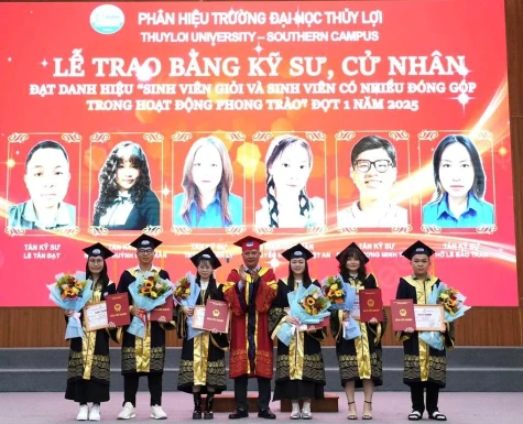 Phân hiệu trường Đại học Thủy Lợi tại Bình Dương: Tổ chức lễ tốt nghiệp và trao bằng đại học đợt 1 năm 2025